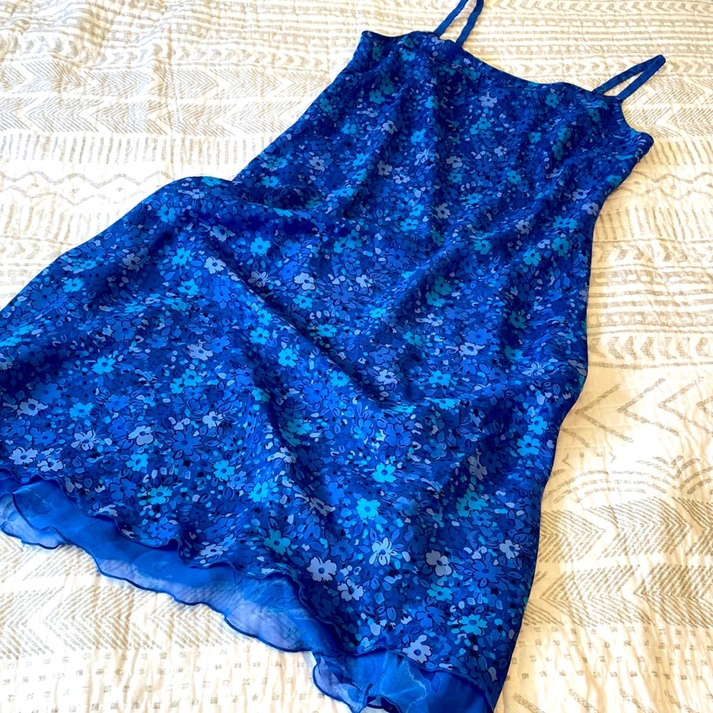 Believe Blue Reversible Floral Print Dress